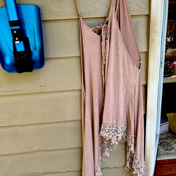 POL Tan Asymmetrical Tie Front Tunic - Picture 3 of 6